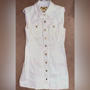 Michael Kors White and Gold Logo Detail